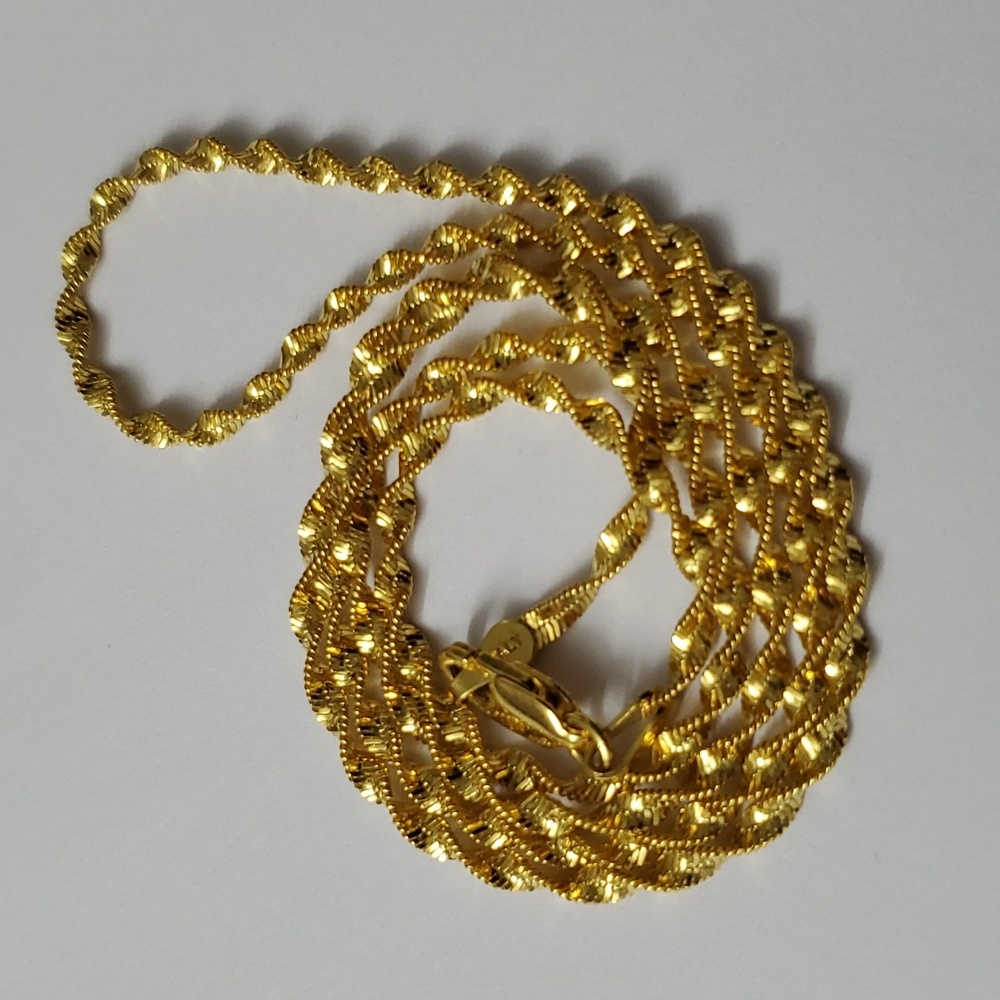 Stamped 18K Gold Plated Twisted Rope Necklace